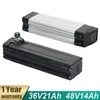 48Vシルバーフィッシュリチウムバッテリー10.4AH 14AH EBIKE BATTERIES 36V 13AH 18AH 21AHバッテリーPACFOR 250W 350W 500W 750W 1000Wモーター