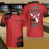 Polo da uomo personalizzata Bowling Red Smoke Nome Team Polo 3D Uomo/Donna Idea Regali per gli amanti Street Casual Top unisex-778