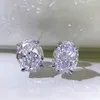 2023 Choucong Brincos Espumantes Jóias de Luxo Real 100% 925 Prata Esterlina Natural 8mm * 10mm Moissanite Quatro Garra Mulheres Brinco de Casamento Presente Nunca Desaparece