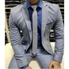 Herrenanzüge Grau Business Herren Formal Blazer Sets Spitz Revers Einreiher Täglich Outdoor Reisen Sommer 2 Stück Jacke Hose