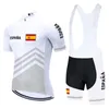 2021 Drużyna Hiszpania Jersey BIB Zestaw White Rower Clothing Szybki suchy ubrania rowerowe nosić męskie maillot cuotte sit 351M