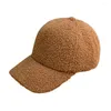 Bola bonés mulheres boné de beisebol uv proteção chapéu quente à prova de vento pelúcia para homens elegantes esportes ao ar livre com