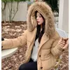 Women's Down Parkas Black Down Jacket Women Coat Hooded Fashion American Streetwear Y2K Style Duck Down Feather Fe Winter Khaki Short Outwear L231129