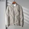 Herren Daunenparkas Mode Warme Kurze Jacke Reißverschluss Vorne Baseball Kragen 90% Grau Ente Puffer Männer Herbst Winter Kleidung 231129