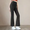 アクティブパンツLo High-Waist-Slim-Fit Flares女性のヨガフィットネスダンスワイドレッグ