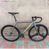 Bisiklet Gri Sabit Dişli Bisiklet Sing Hız Track Bicyc Alüminyum Alaşım Çerçeve Yarışı Fixie 700C Tekerlek Seti Jant 48/52cm Bisiklet Diy Q231129