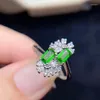Cluster Rings KJJEAXCMY Fine Boutique 925 Silver Jewelry Natural Gem Diopside Ladies Women's Ring Missgirl Female