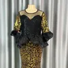 Abbigliamento etnico Taglie forti Abito lungo con paillettes Abiti lunghi da festa africani per le donne Natale elegante veste aderente Abiti femme