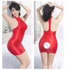 Casual Dresses Women Sexig underkläder Ultratin Se genom Glossy Bodycon Elastic Slim Fit Dress Club Wear Erotic Underwear