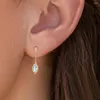 Pendientes colgantes Aide 925 Plata de Ley azul púrpura gota de agua borla de circón para mujeres 18k oro Errings regalo de fiesta fino