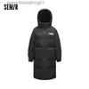 Women's Down Parkas Semi Down Jacket Women Ware Long Loose 2023 Winter New New Three-Proof Courpecial Thick Coat L231129