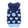 Ropa para perros Suéter para gatos Sudadera con capucha Patrones de corazones Jumper Pet Puppy Coat y ropa cálida para Chihuahua Yorkie Poodlevaiduryd