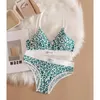 Sexy Set Women Seamless Bra Low Waist Panties Leopard Bralette Lingerie Vneck Sport Brassiere Female Cotton Underwear 231129