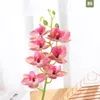 Flores decorativas Guirnaldas Artificial Pvc Mariposa Orquídea Phalaenopsis Ramo para la boda Christams DIY Decoración del hogar Fake Garden Pott