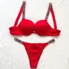 Sexy set 2023 dames lingerie 2 -delige push -up bh en panty verstelbare kanten letter merk ontwerp ondergoed sets 231129