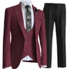 Conjuntos de chaquetas de chándal para hombre Traje De Hombre personalizado chaleco de doble botonadura esmoquin para trajes de padrino de boda hombres BlazerVestPant 231129