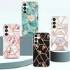 32Designs Marble Soft IMD TPU Chromed Cases For Samsung S24 Ultra S24 Plus Fashion Flower Ocean Bling Scale Plating Granite Stone Mobile Phone Cover