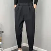 Hommes pantalons hommes décontracté grande taille couleur unie pantalon droit mâle ample taille élastique à la mode Style coréen Streetwear 2023 V11