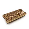 イブニングバッグXiyuan Glass Rhinestones Party Brown Clutch Purse Stonesイブニングバッグボックスハンドバッグ