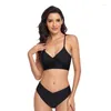 Kvinnors badkläder 2023 Sexig bikini Solid baddräkt Kvinnor Push Up Set Bathing Summer Beach Wear Swimming Plus Size