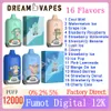 Original Fumot Digital 12000 Puff Vapes desechables Pluma Desechable Cartucho de batería 20 ml 0% 2% 5% E Cigarrillo Puffs 12K