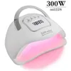 Nagelorter 300W High Power Sun X12 Max UV LED -nagellampa för Manicure Gel Polish Drying Machine med stor LCD -touch 66LEDS SMART NAICHER 230428