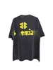 Maglietta da donna estiva firmata High Edition Yellow Tape Bandage Print Wash Water T-shirt unisex manica oversize indossata