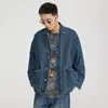 Men's Jackets Autumn Denim Jacket Old Washed Loose Large Patch Pocket Designer Unisex Couples Jean Plus Size M-5XL