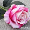 Fiori decorativi (15 pc/lotto) Cerimonia nuziale all'ingrosso del fiore di seta falsa di alta qualità artificiale del velluto Rosa di simulazione