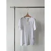 Damen-T-Shirts 2023 Frühling und Sommer Koreanische Version von losem einfarbigem Rundhals-Leinen-Kurzarm-T-Shirt für weibliche leichte Oberteile