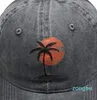 Cappellini con visiera alla moda, palme, baseball, unisex, estivi, Aloha, spiagge, cappello da papà in denim regolabile per esterni, berretto con visiera artistico per regalo da viaggio