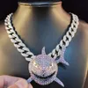 Big Size Shark Pendant Necklace For Men 6ix9ine Hip Hop Bling smycken med Iced Out Crystal Miami Cuban Chain Fashion Jewelry 2107230Z