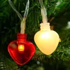 Guirlande lumineuse LED en forme de cœur, alimentée par batterie, guirlande lumineuse féerique pour la saint-valentin, année de mariage, décoration de fête de noël