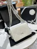 2024 Top Designer Bag Luxury Fashion Handbag New Multi Chain Wide Silver Lingge Underarm Tofu Bag Square Fat Lip Cover