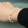 Strand Barroce Freshwater Pearl Bracelets For Mull Men Men Stretch Bracelet Stretch Jóias Elegantes Bride Wedding Party Bangle Gift