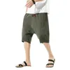 Men's Shorts Men Elastic Waistband Drawstring Wide Leg Pockets Summer Solid Color Loose Teenager Casual Beach Short Sweatpants