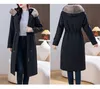 Mink Fur Jacket Womens Long Coat Parkas With Hood Zipper Windproof Outerwear Outdoor Tops Ladies Clothes