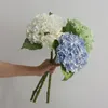 Fleurs décoratives Branche d'hortensia d'impression 3D haut de gamme avec des feuilles vertes Real Touch artificielle Table de maison bureau décoration de mariage Flore