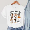 Kvinnors T-skjortor Guinea Pig T-shirts Kvinnor husdjur toppar tecknad djur casual modekläder sommar rund nackkvinna