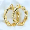 Hoop Earrings 65mm Exaggerate Big Smooth Simple Women Vintage Fashion Statement Gold Color Punk Charm Ear Jewelry