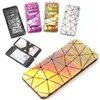 Wallets Creative Laser Card Holder Triangle Indentation Lines Magic Wallet Thin Long Money Clips Bag Mini For Cash Women Purse