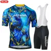 Wielertrui Sets Astana Raudax MTB Fiets Set Korte Mouw Ademende Kleding Maillot Ropa Ciclismo Uniform Pak 231128