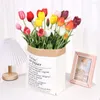 Fleurs décoratives Blooming Flores Artificiales Real Touch DIY Artisanat 5 Têtes Tiges Chambre Décoration Bouquet De Tulipes Artificielles