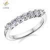 Bröllopsringar Luster Ring Diamond Engagement 925 Sterling Silver 18K White Gold Plated Band for Women Jewelry 231128