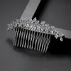 Jóias de cabelo de casamento LUOTEEMI Luxo Zircon Nupcial Pente de Cabelo Elegante Flor CZ Pente de Cabelo Clipe Mulheres Acessórios de Cabelo de Casamento Memorial Day Presente 231128