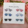 Stud Exquisite Ceramic Heart Shape Stud Earrings Multicolor Anti-allergic Metal Pin Fashion #LY101 YQ231128