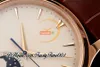 AZF MASTER Ultra Thin 1362520 Cal.925 Automatisk herrar Titta på Moon Fas Datum 39mm Rose Gold Case White Dial Brown Leather Strap Super Edition TrustyTime001Watches