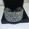 Lady Lady Bangle Cuff 5a cubic Zirconia White Gold Colled Party Bracelets Barcelets for Women Wedding Opensities2544