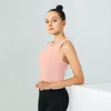 LU Aynı Ebb Kısa Spor Tank Top Avrupa ve Amerikalı Kadınlar İçin Uygun Yeni Şok geçirmez yumuşak rahat rahat göğüs pedi nefes alabilen katlanabilir legging yelek