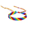 Womens Handmade Rainbow Color Gift Rope Link Bracelets Jewelry New Fancy Adjustable Woven Bracelet